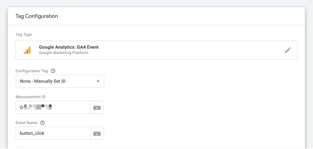 event tag configuration