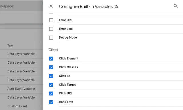 enable click classes