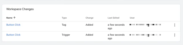 gtm workspace tags list