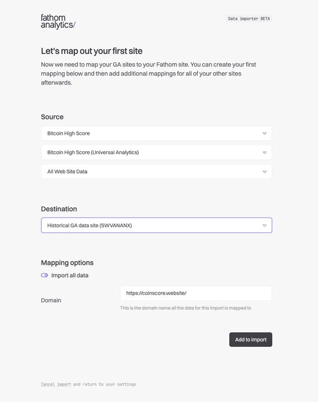 Map out an import Map out an import