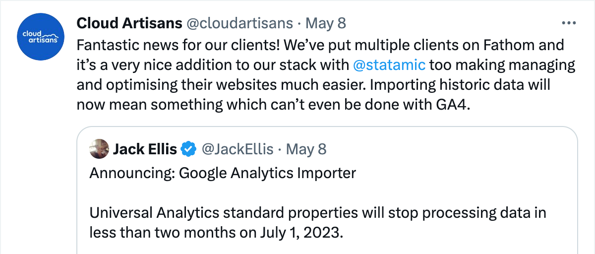 Another one runs the import