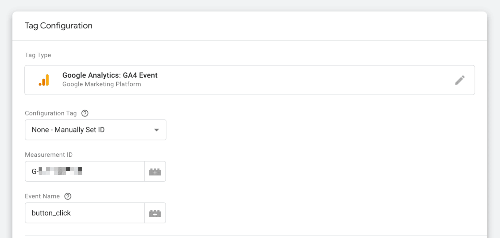 event tag configuration