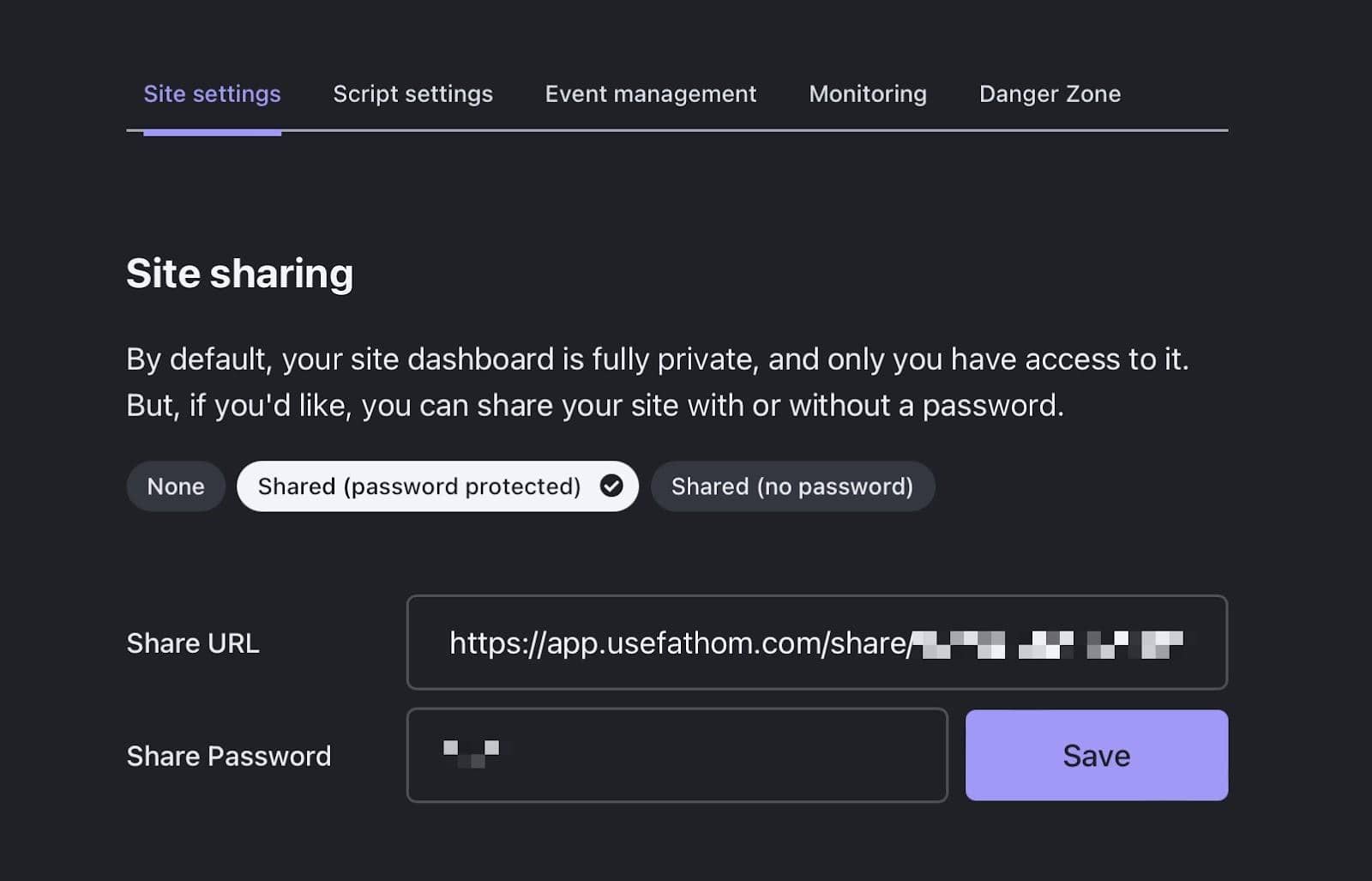 share analytics dashboard