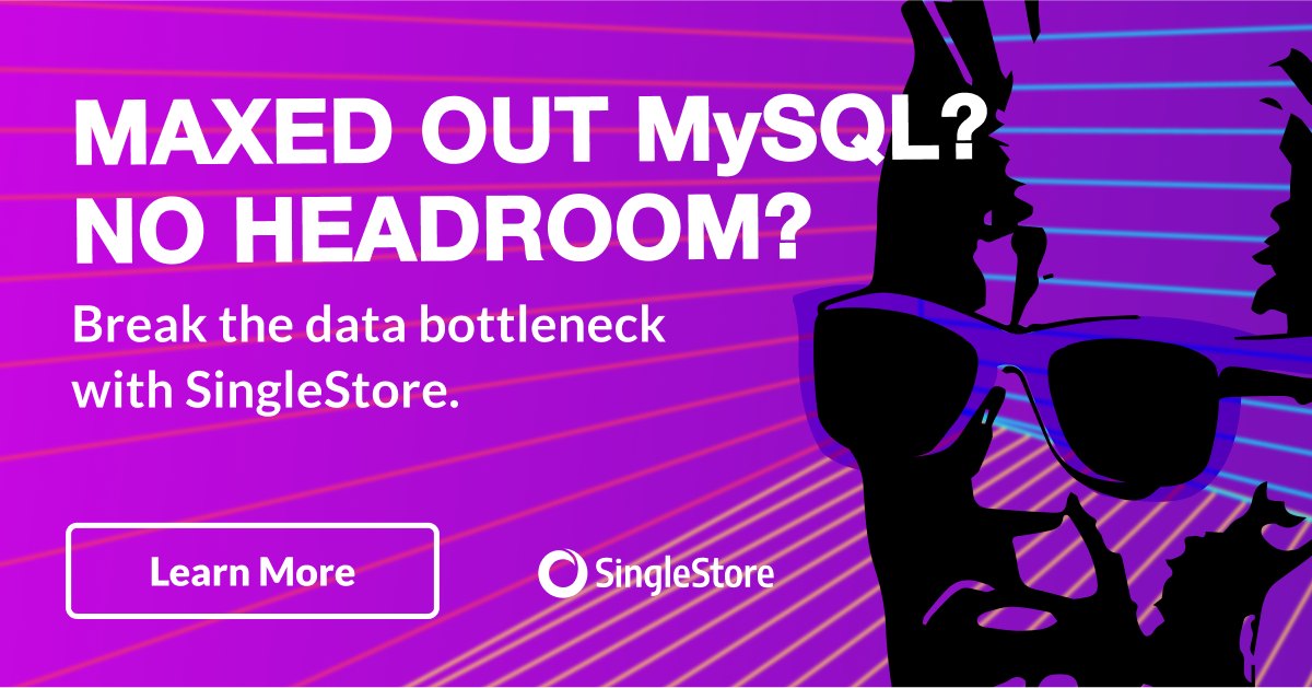 SingleStore Twitter Advert